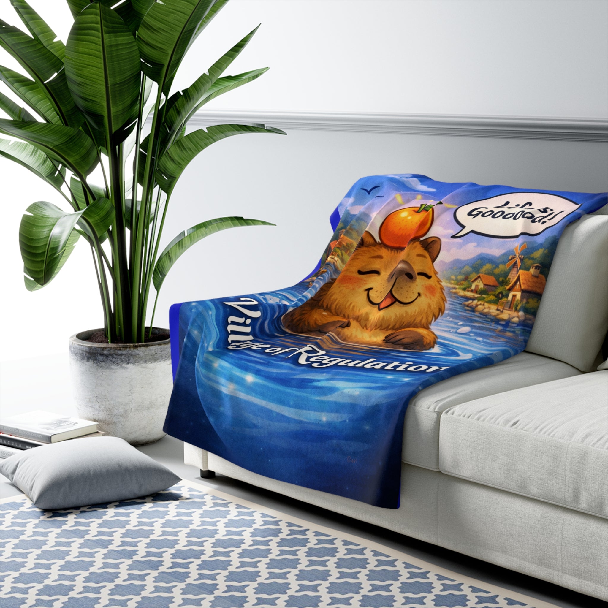 Life Is Goooood Sherpa Blanket — Village of Regulation Cozy Plush Throw