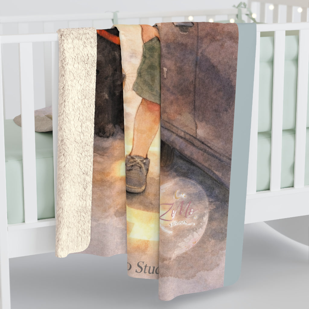 Personalized Kids Sherpa Blanket – “Sir Grayson and the Rescue Code” Cozy Storybook Throw