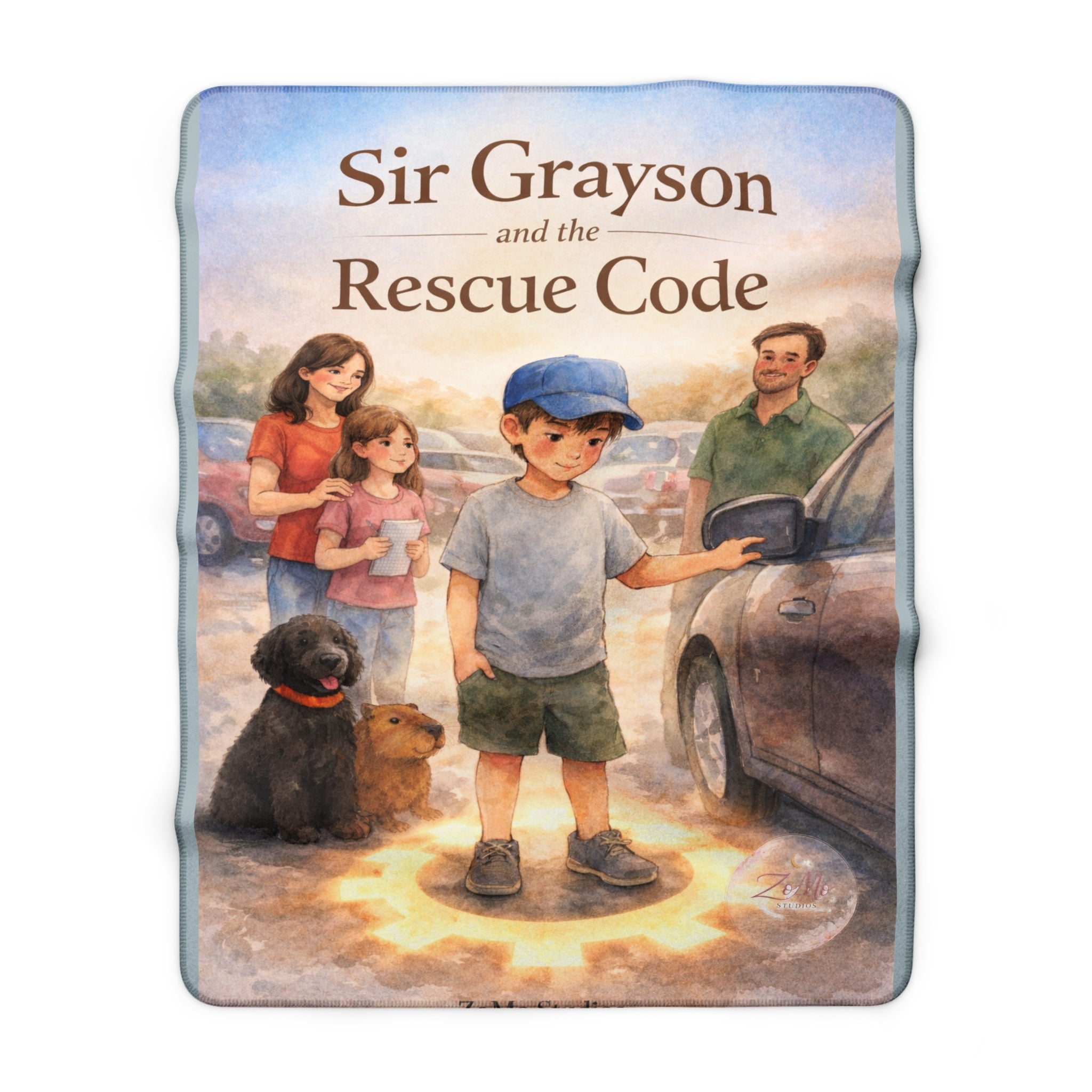 Personalized Kids Sherpa Blanket – “Sir Grayson and the Rescue Code” Cozy Storybook Throw