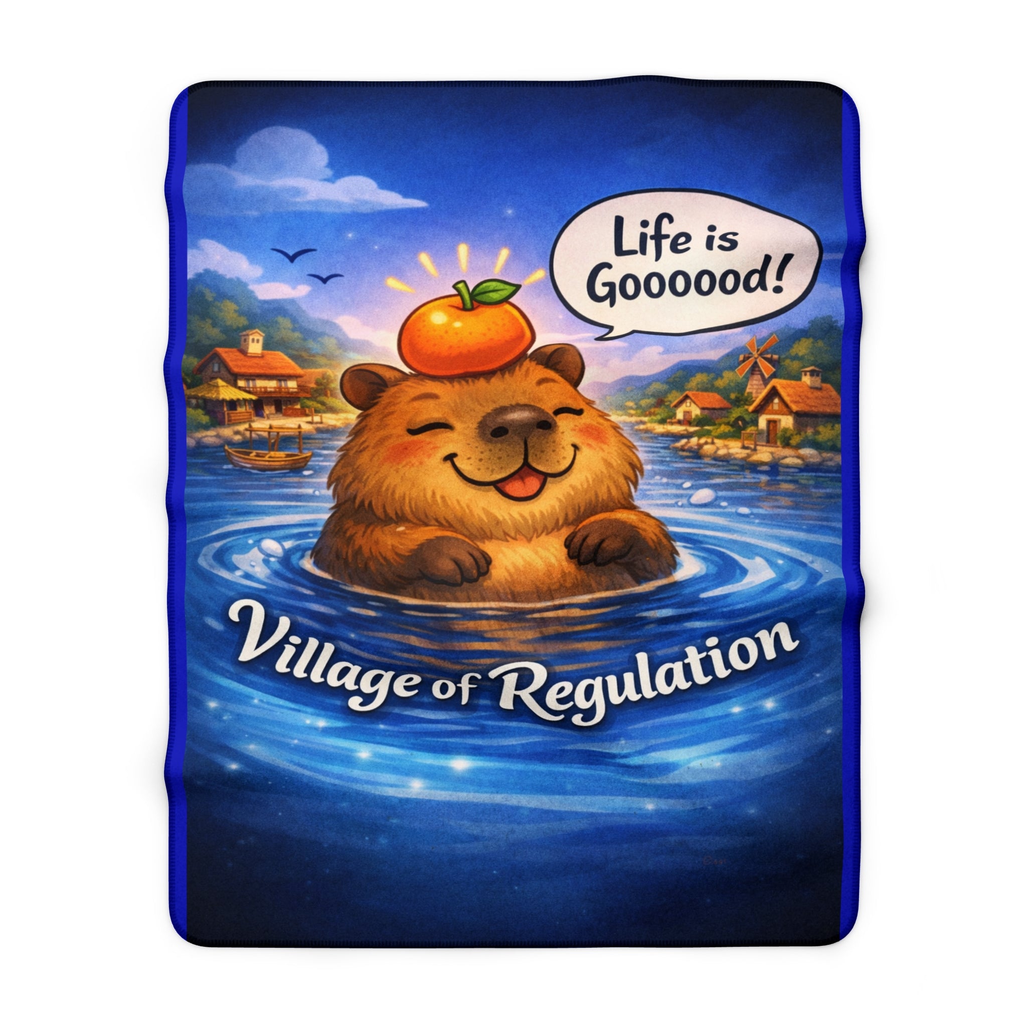 Life Is Goooood Sherpa Blanket — Village of Regulation Cozy Plush Throw