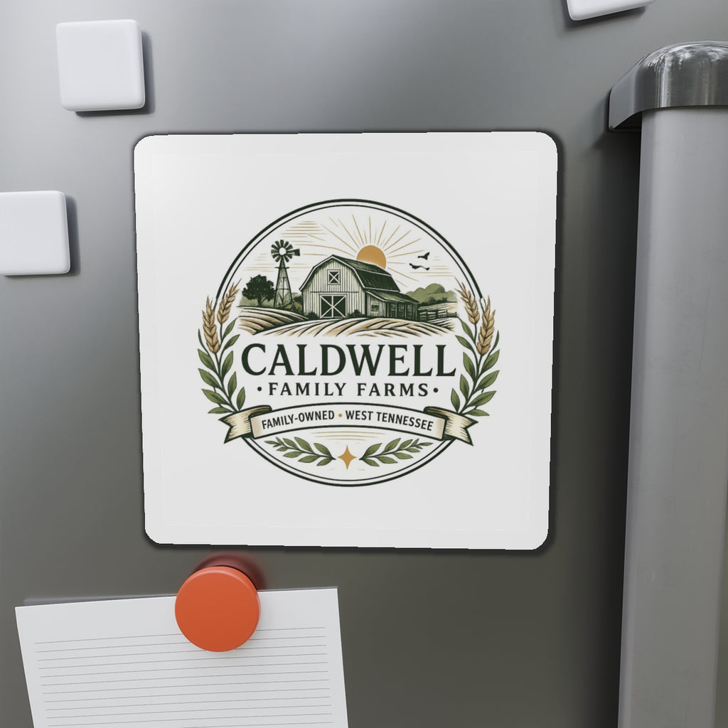 Caldwell Family Farms Die-Cut Magnet — Rustic Farmhouse Logo Magnet
