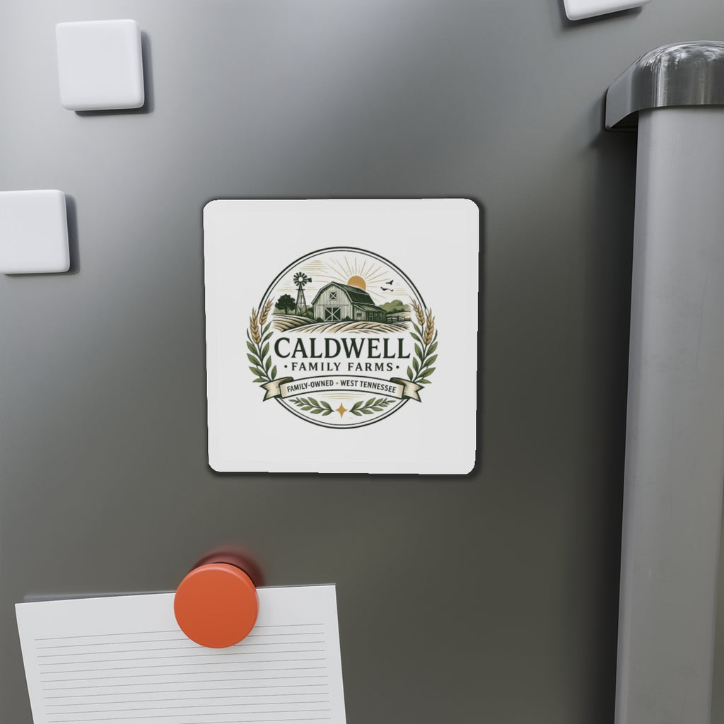 Caldwell Family Farms Die-Cut Magnet — Rustic Farmhouse Logo Magnet