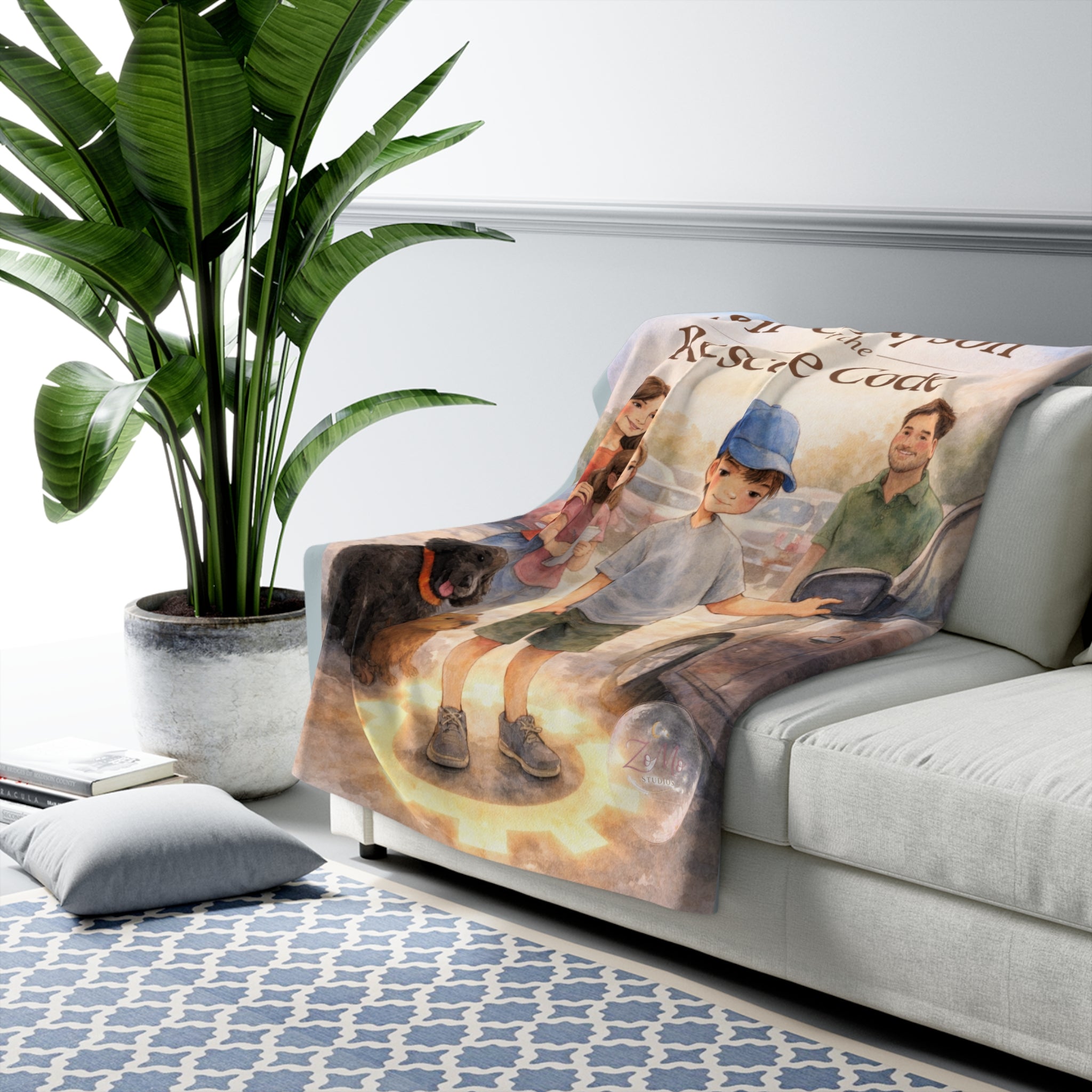 Personalized Kids Sherpa Blanket – “Sir Grayson and the Rescue Code” Cozy Storybook Throw