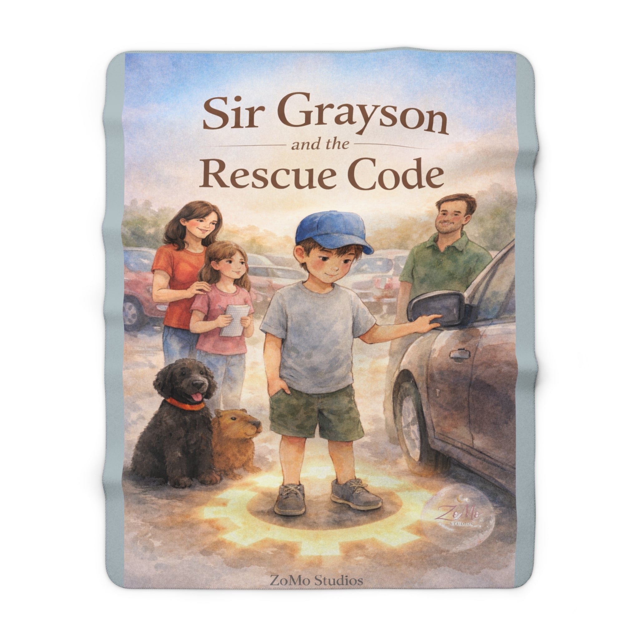 Personalized Kids Sherpa Blanket – “Sir Grayson and the Rescue Code” Cozy Storybook Throw