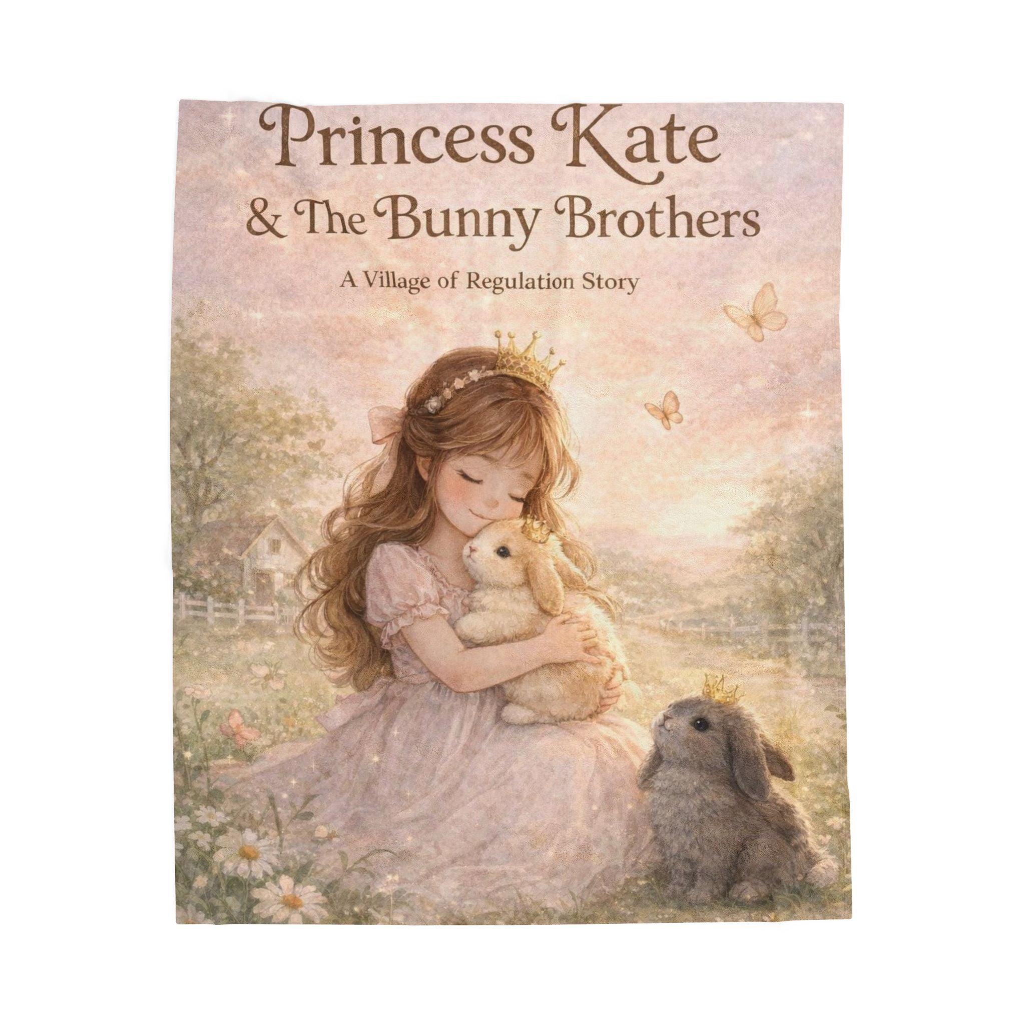 Princess Kate Velveteen Plush Blanket – Cute Bunny Storybook Throw for Girls