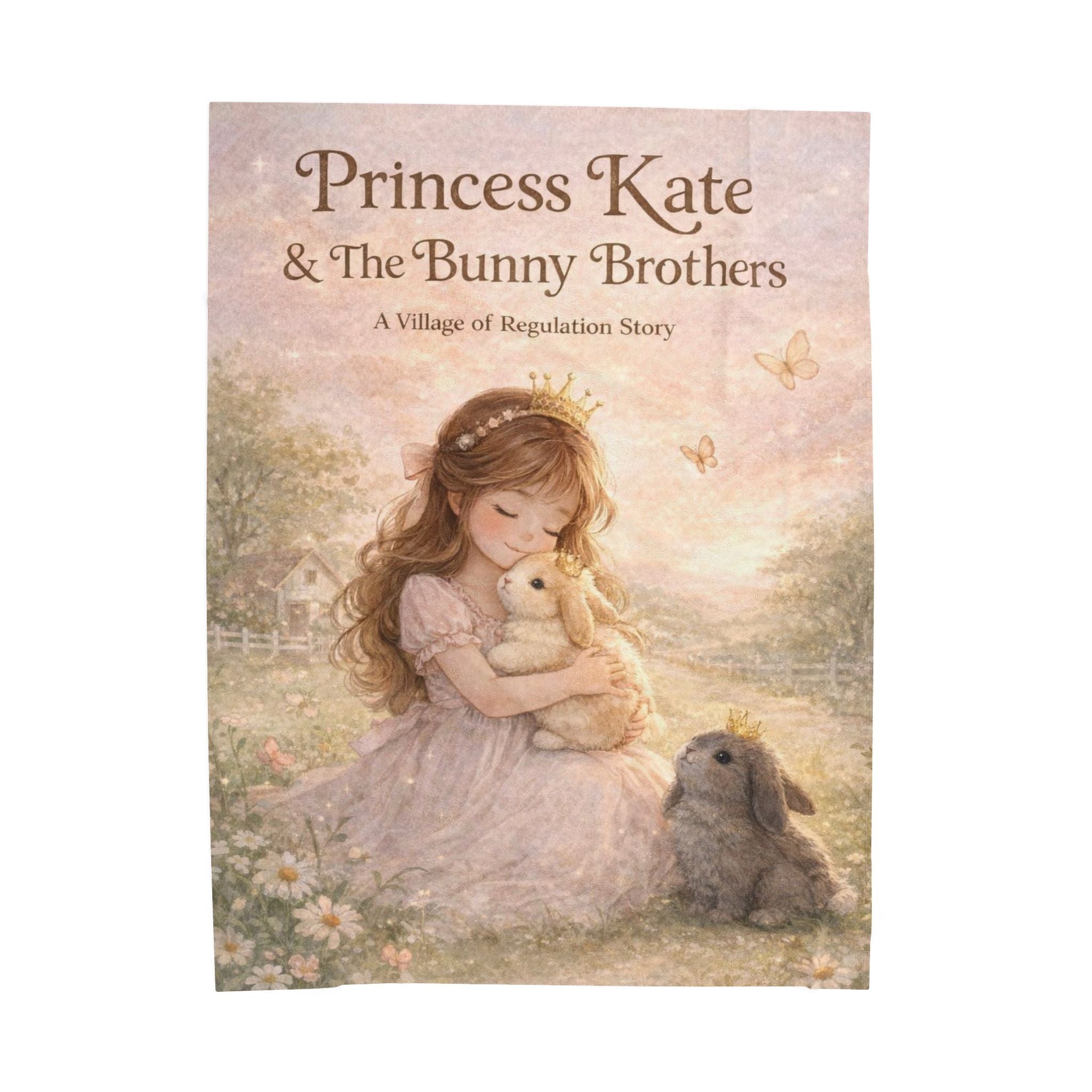 Princess Kate Velveteen Plush Blanket – Cute Bunny Storybook Throw for Girls