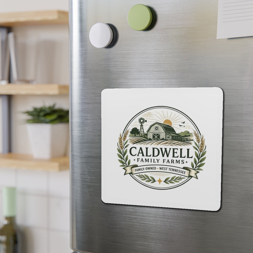 Caldwell Family Farms Die-Cut Magnet — Rustic Farmhouse Logo Magnet