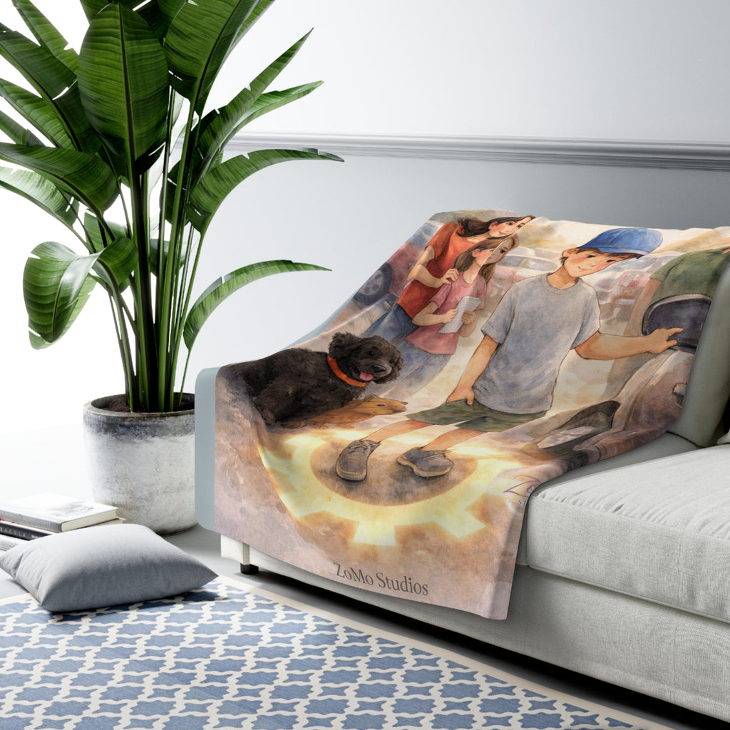 Personalized Kids Sherpa Blanket – “Sir Grayson and the Rescue Code” Cozy Storybook Throw