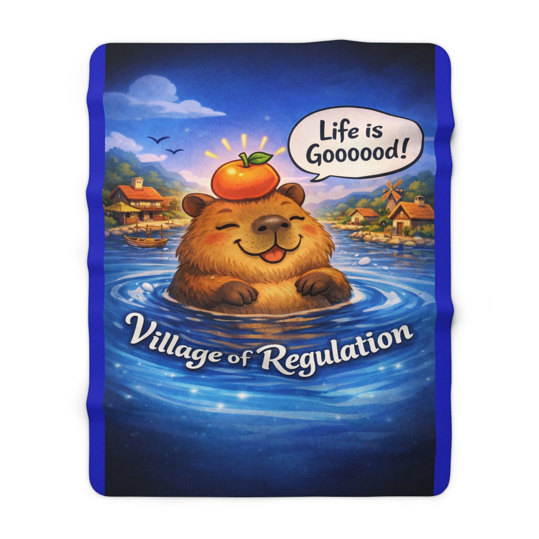 Life Is Goooood Sherpa Blanket — Village of Regulation Cozy Plush Throw