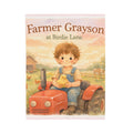 Farmer Gray at Birdie Lane Velveteen Plush Blanket — Cute Farmboy Tractor Nursery Throw