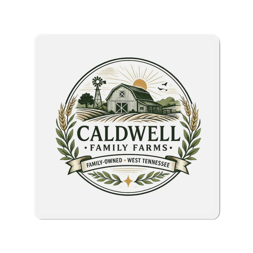Caldwell Family Farms Die-Cut Magnet — Rustic Farmhouse Logo Magnet