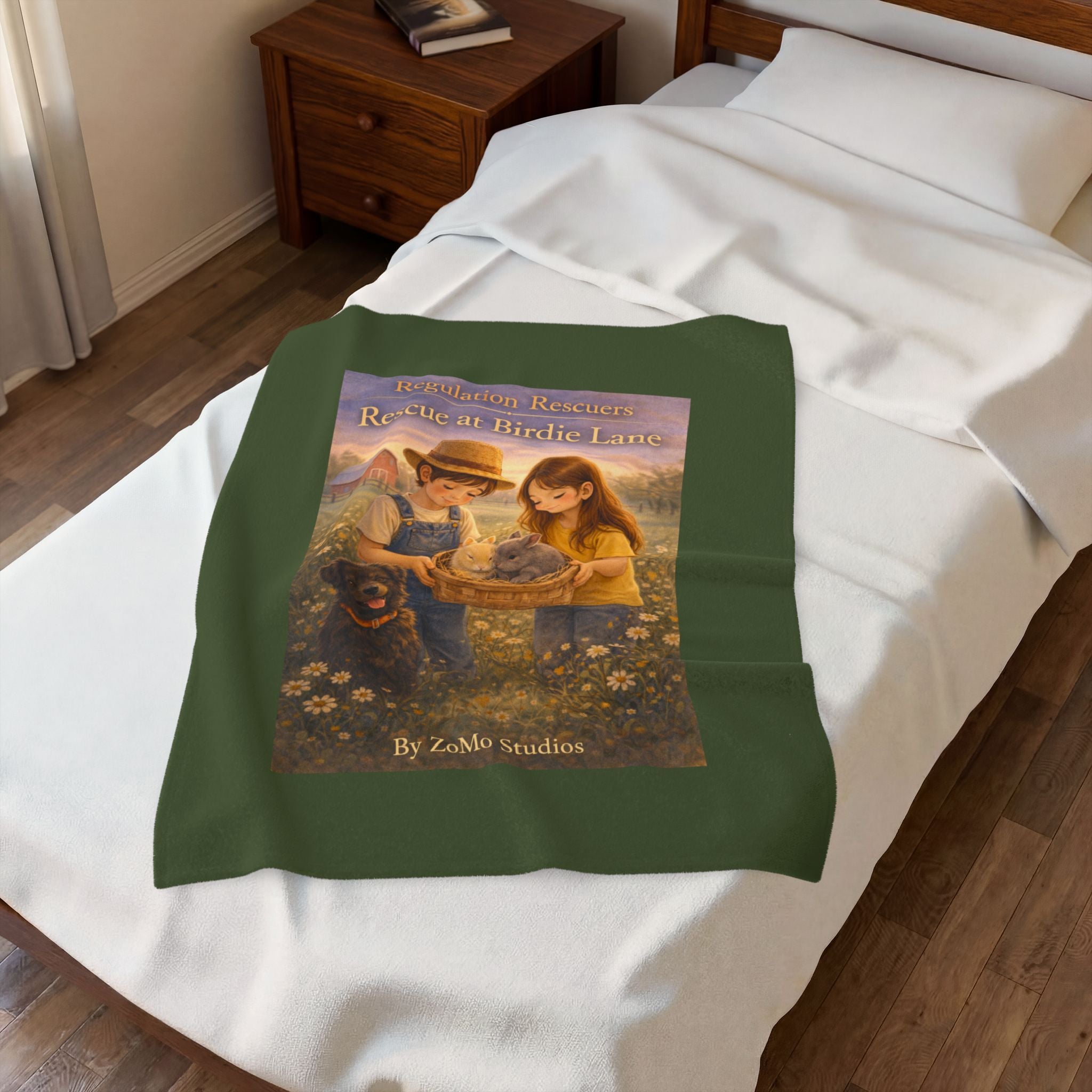Velveteen Plush Blanket – "Regulation Rescuers: Rescue at Birdie Lane" Cozy Kids Throw