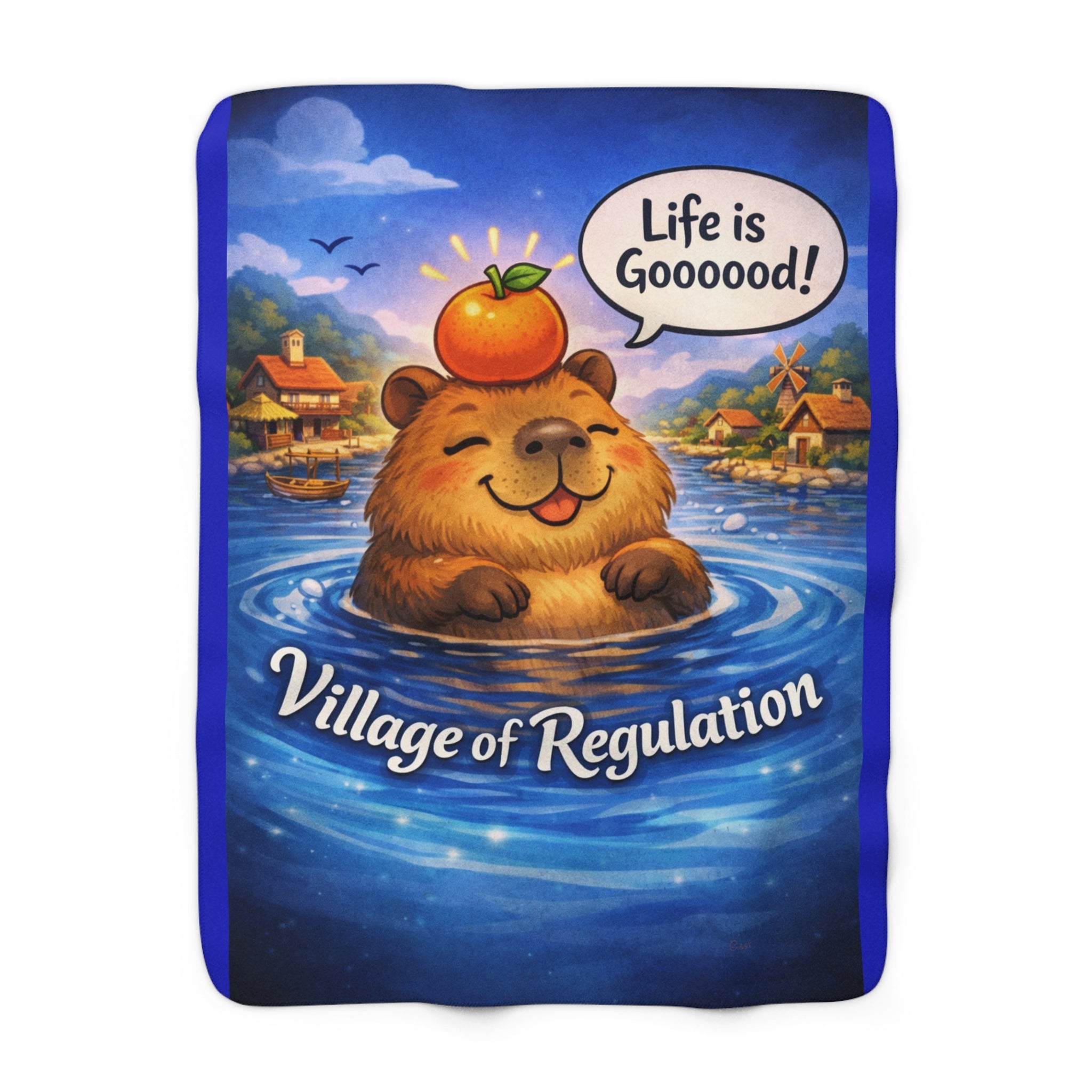 Life Is Goooood Sherpa Blanket — Village of Regulation Cozy Plush Throw